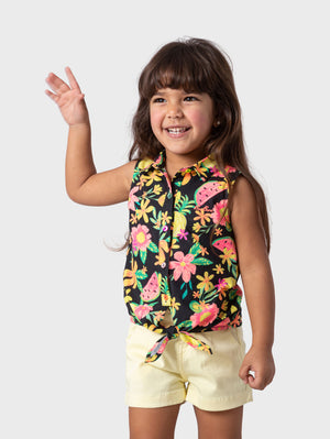 Fruits  Blouse With Tie