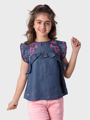 Striped Ruffle Blouse