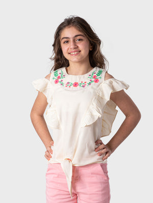 Flower Off Shoulder Blouse