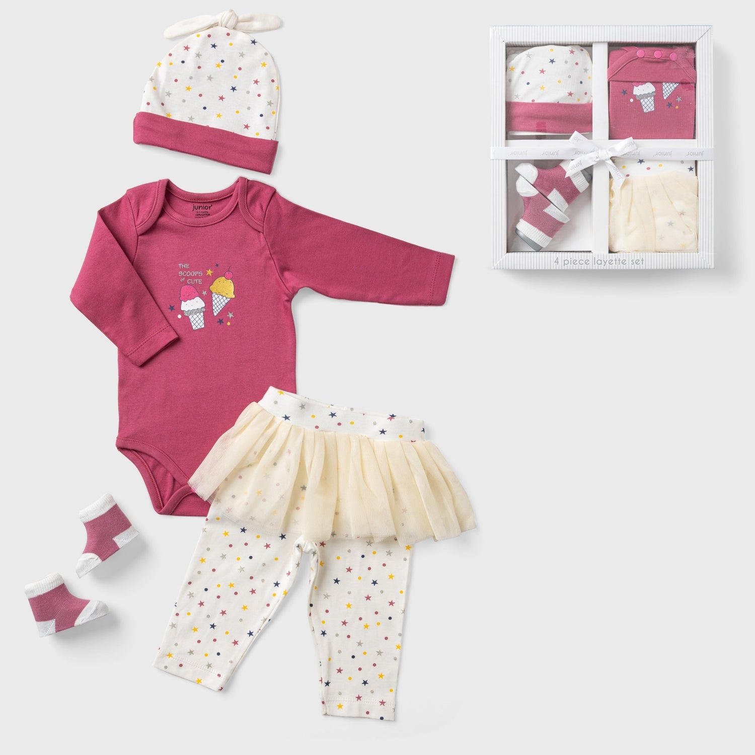 Ninos Kids store4 PCS Layette Ice Cream Setgift boxesJUNIOR