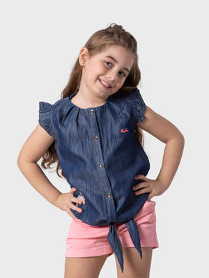 Flamingo Blouse With Tie