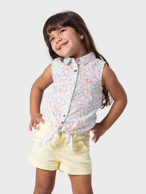 Hairpin  Blouse With Tie