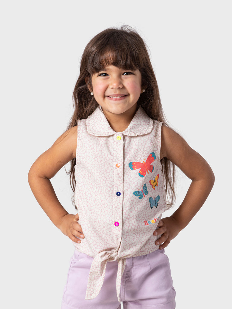 Butterfly  Blouse With Tie