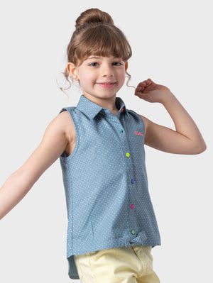 Dotted Blouse With Tie