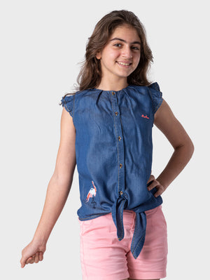 Flamingo Ruffle Blouse