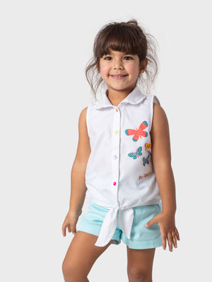 Butterfly  Blouse With Tie