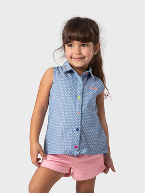 Dotted Blouse With Tie